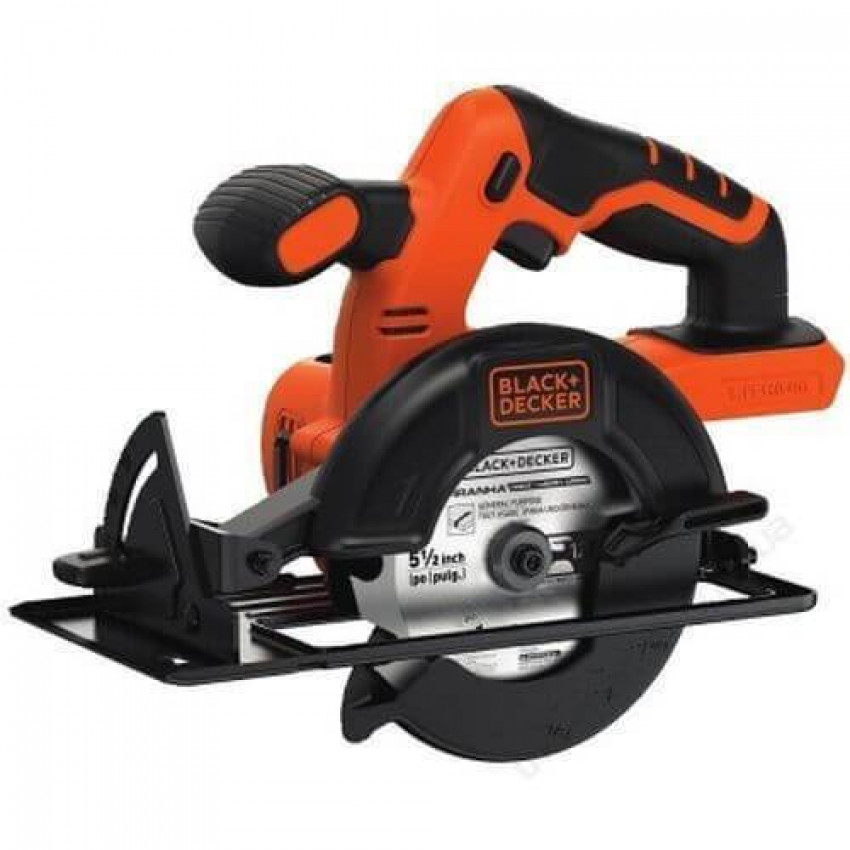 Пила циркулярна акумуляторна BLACK DECKER, 18 В Li-Ion, швидкість 3700 хід / хв, макс.глибина пропилу 43 мм, диск 140х12, 7 мм, без акумулятора та зарядного пристрою, вага 3,04 кг-BDCCS18N