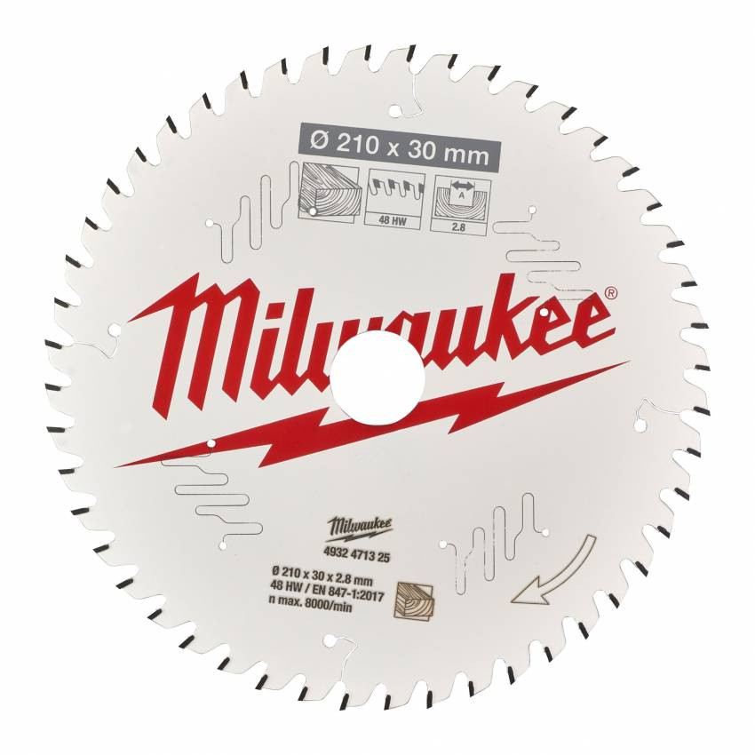 Диск пильний Alu PFTE MILWAUKEE, Ø165х20х2, 2мм, 52 зуб.-4932471296