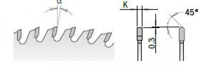 297.080.10M Пила по алюмінію HW D=250 F=30 Z=80 K=3,2/2,5 &lt;-6°-297.080.10M