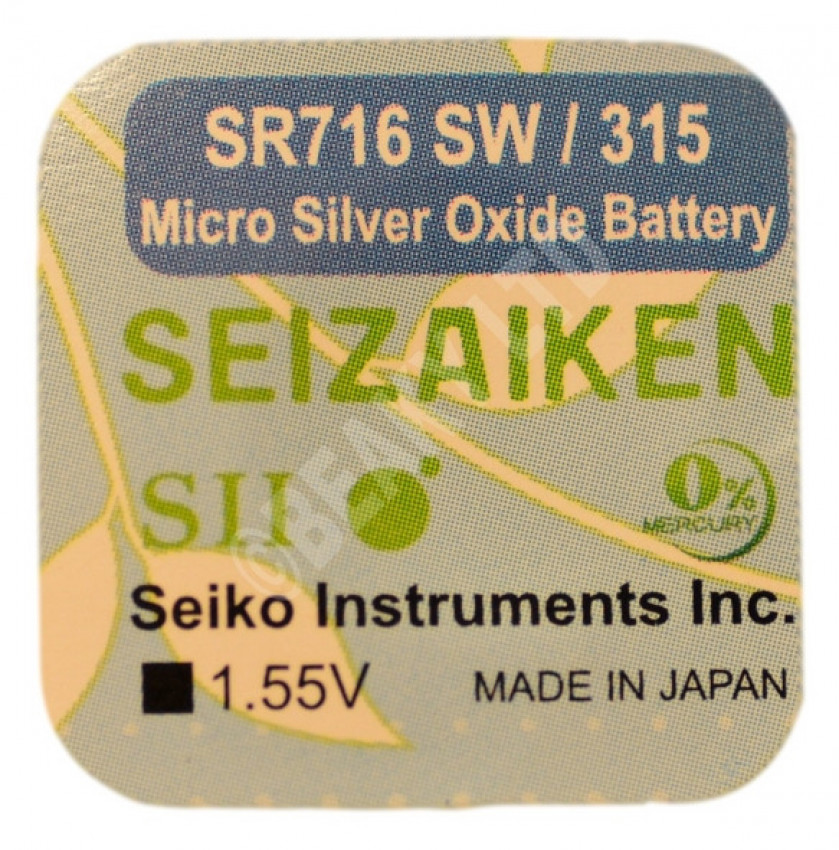 Оксид-срібно-цинкова батарейка Seizaiken "таблетка" 315/SR716SW 1шт/уп-B-SZK-SR716SW-B1F