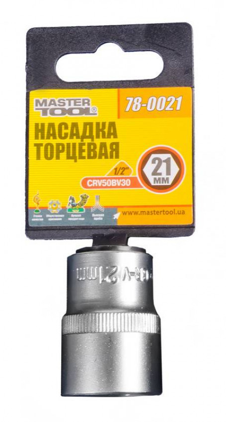 Насадка торцева 6-гранна MASTERTOOL 1/2" 21 мм CRV 78-0021-78-0021