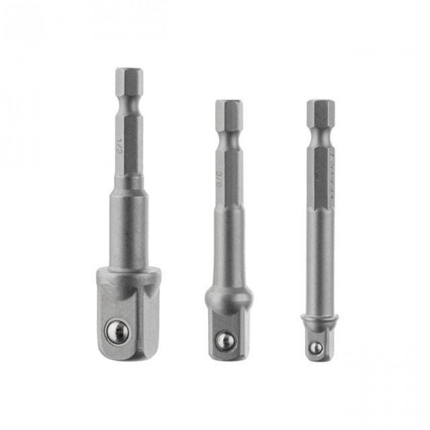 Набір перехідник з Hex 1/4" на квадрат 1/4", 3/8", 1/2" під шурупокрут, CR-V INTERTOOL VT-0235-VT-0235