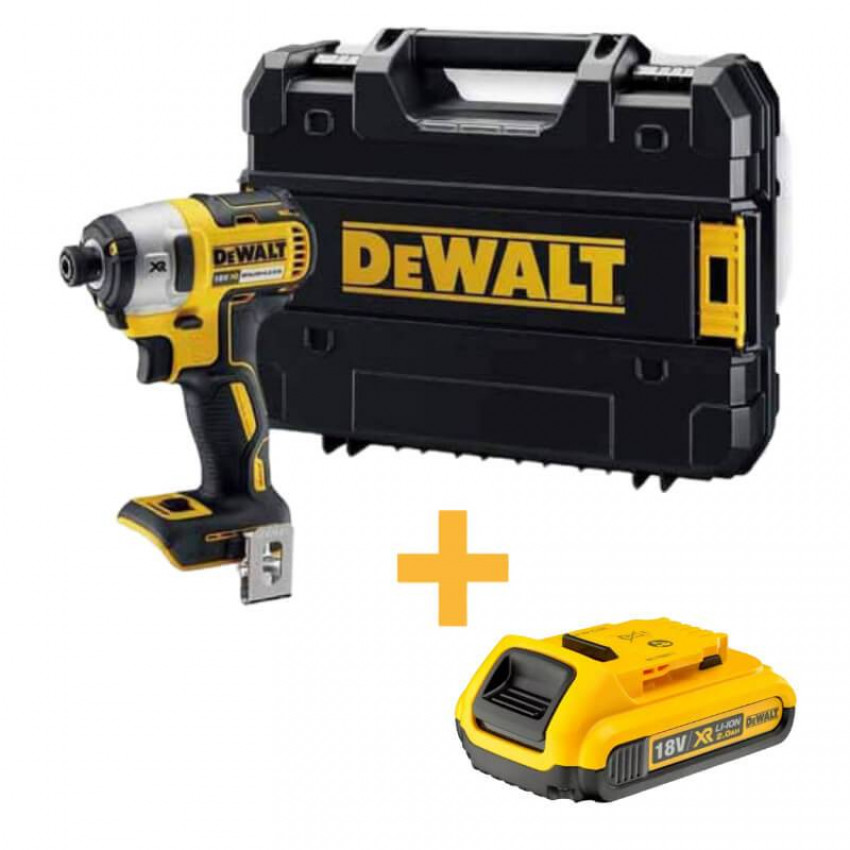 Шуруповерт акумуляторний ударний безщітковий DeWALT DCF887NT DCB183-DCF887NT+DCB183