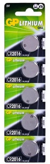 Батарейка GP дискова Lithium Button Cell 3.0V CR2016-8U5 літієві блістер-[articul]