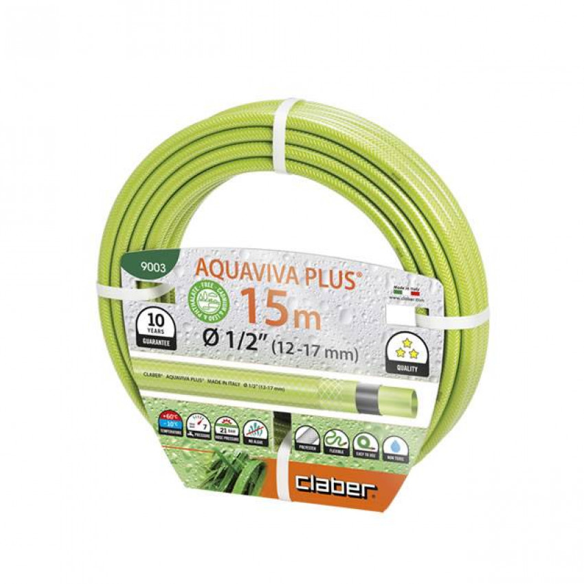 Шланг поливальний 1/2", 15м Aquaviva Plus, салатовий-90030000