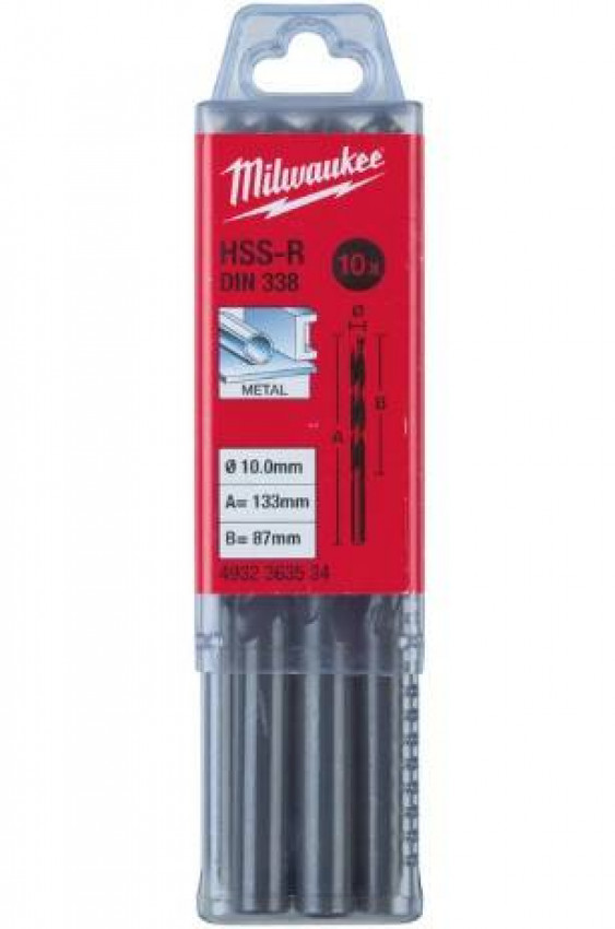 Свердло по металу HSS-R MILWAUKEE DIN338, Ø4,2мм, (10шт)-4932363476