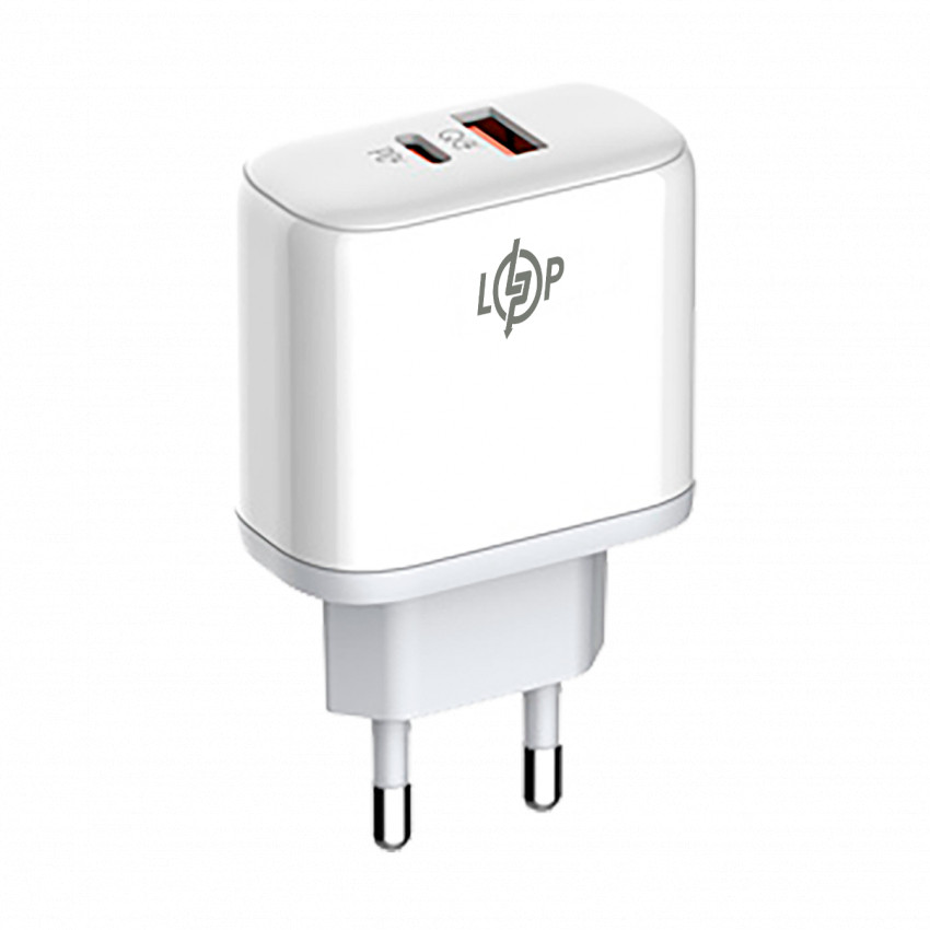 Зарядка для телефону LogicPower 45W (Type-C+USB) QC + кабель (Type-C to Type-C)-