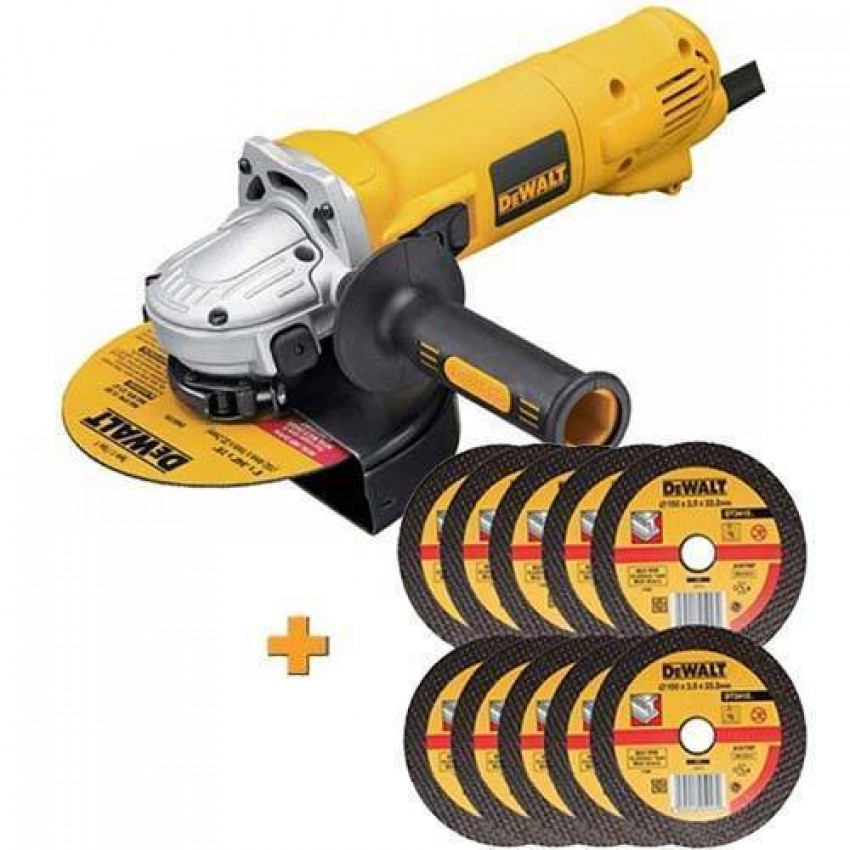 Кутова шліфувальна машина DeWALT, 1400 Вт, d=150мм,9000 об/хв, 2,6 кг DT3415 (10шт)-D28141+DT3415_10