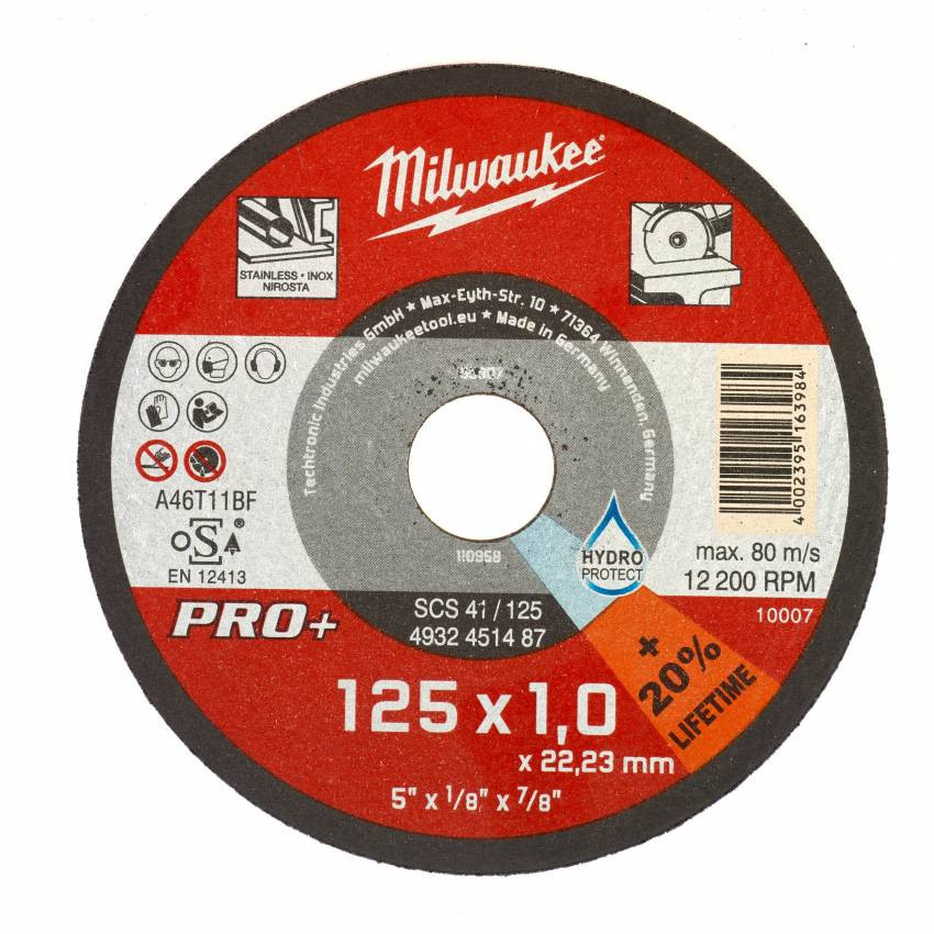 Диск відрізний MILWAUKEE, SCS 41/125х1 PRO, Ø125мм-4932451487