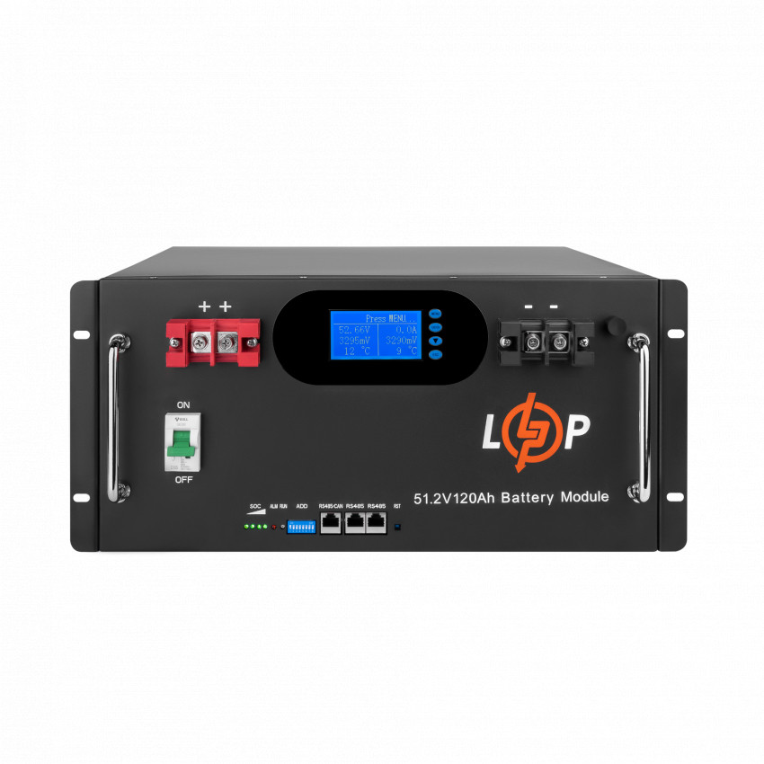 Акумулятор LP LiFePO4 51,2V - 120 Ah 6000Wh (Smart BMS 100A) с LCD RM AB-