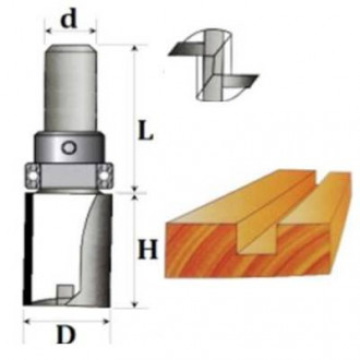 Фреза Пряма кромкова №1021 z2+1 (D16, h20) 18-327-163-[articul]