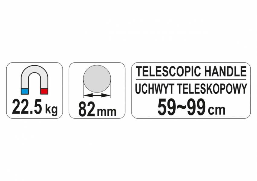 Магнітний збирач металевих предметів YATO : l=59-99 мм, Ø-збирача 82 мм [6/24]-YT-0860