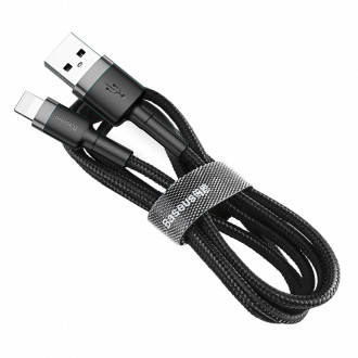 Кабель Baseus Cafule USB 2.0 to Lightning 2A 3M Чорний/Сірий (CALKLF-RG1)-[articul]