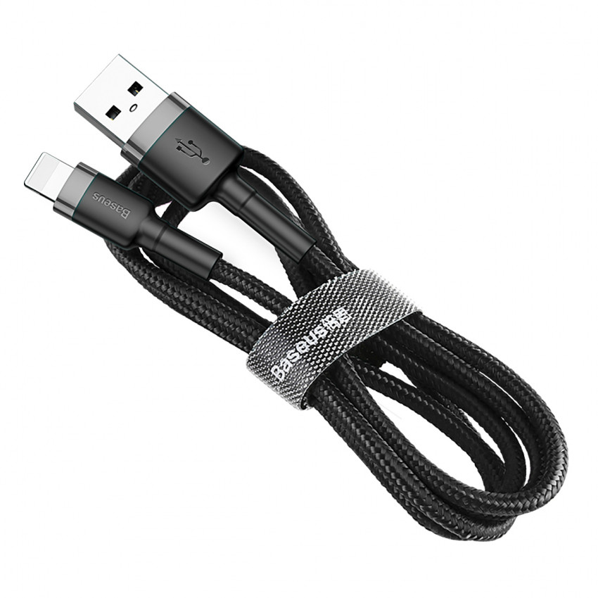 Кабель Baseus Cafule USB 2.0 to Lightning 2A 3M Чорний/Сірий (CALKLF-RG1)-