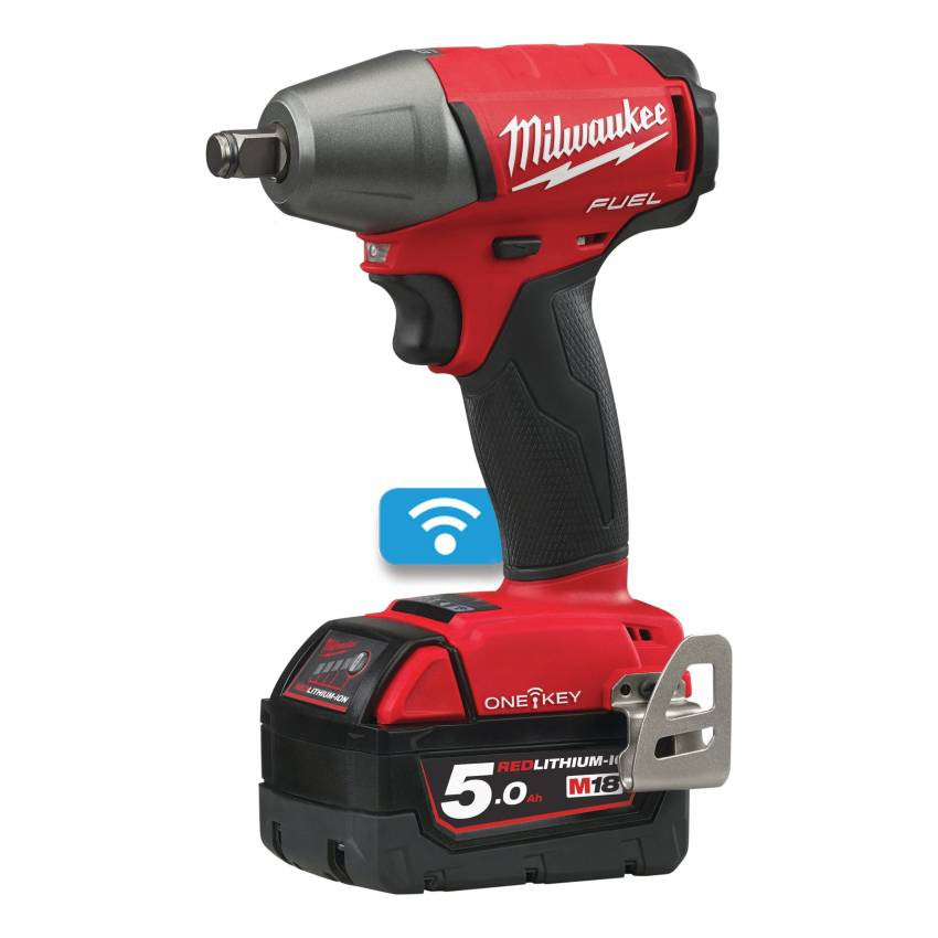 Гайкокрут акумуляторний 1/2" MILWAUKEE, M18 ONEIWF12-502X, 300Нм (зарядний пристрій, 2 акум.Х 5Ач, HDкейс)-4933451374