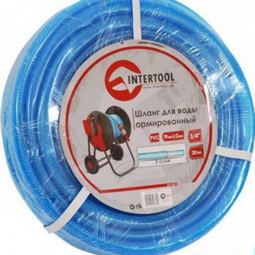 Шланг для води 3-х шаровий 3/4", армований PVC INTERTOOL GE-4079-GE-4079