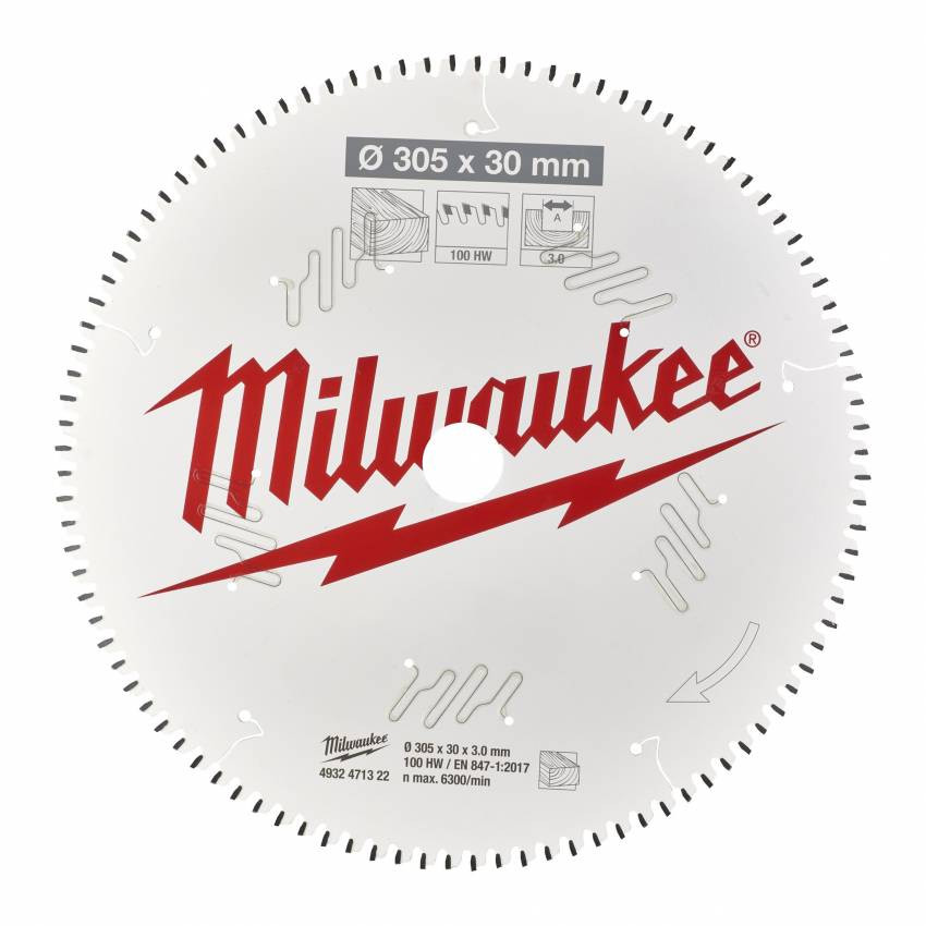 Диск пиляльний Alu PFTE MILWAUKEE, Ø305х30х3,0мм, 96 зуб. 2-4932471323