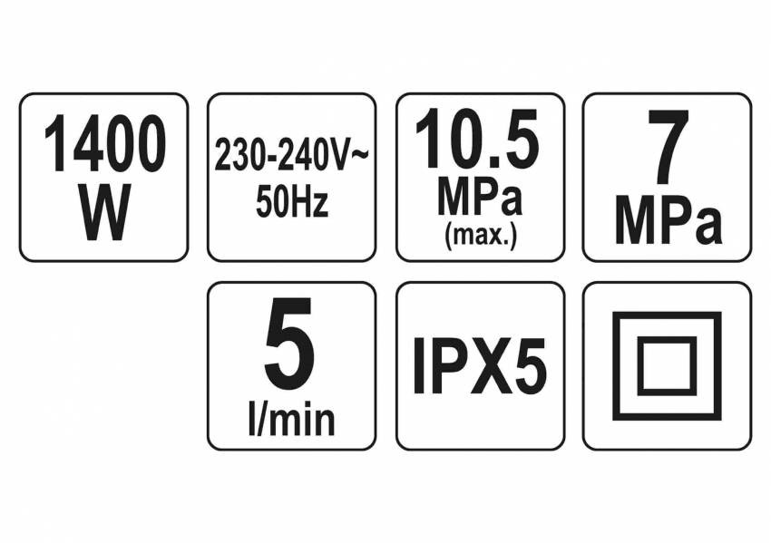 Мийка високого тиску мережева YATO 1400 Вт 10.5 МПа 5 л/хв 5 м-YT-85910
