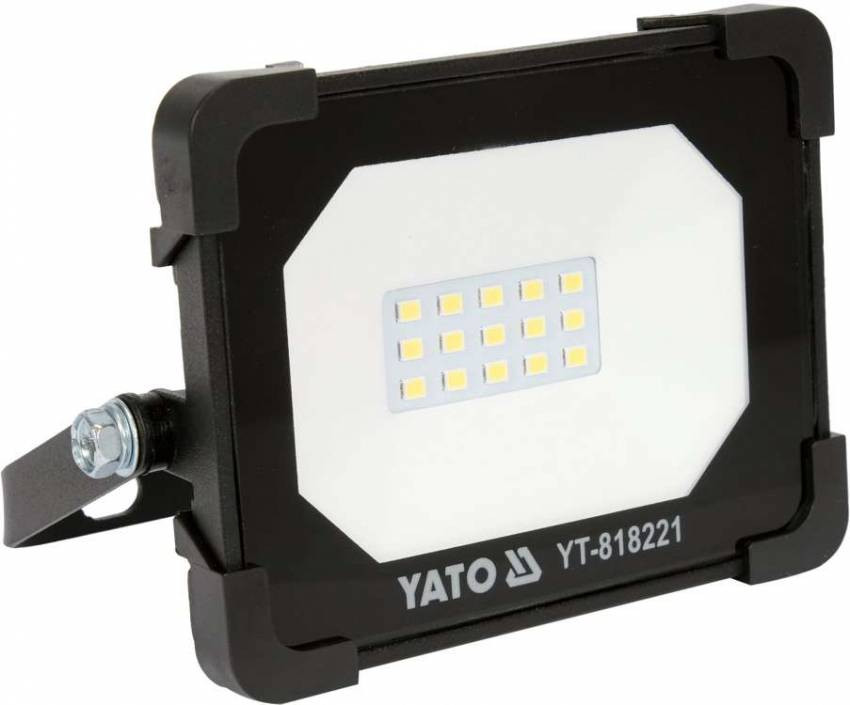 Прожектор з SMD-діодним випромінювачем YATO: 10 Вт, 230 В, 950 Лм, 15 діодів, 115x 98x 32 мм-YT-818221