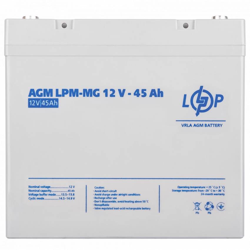 Акумулятор мультигелевий AGM LogicPower LPM-MG 12-45 AH-LP6559