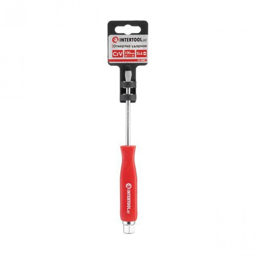 Викрутка ударна SL6*100 мм, CrV INTERTOOL HT-0482-HT-0482