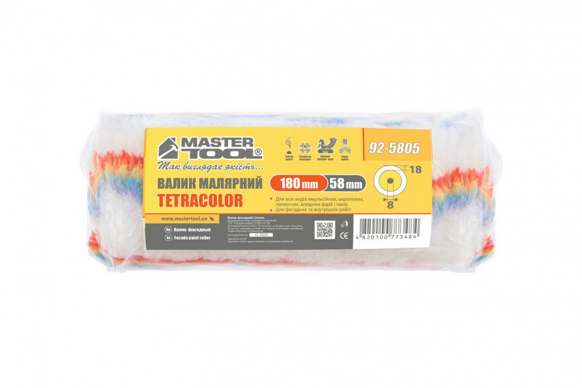 Валик MASTERTOOL Тетраколор фасадний 58х180х18 мм d 8 мм 92-5805-92-5805