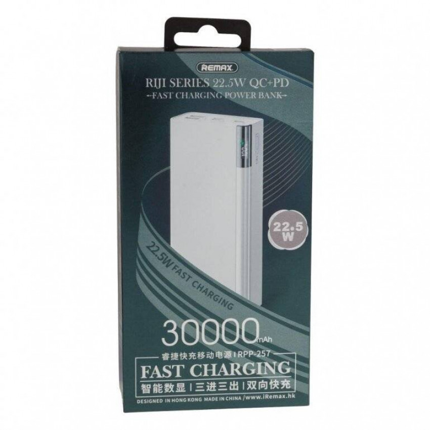 Зовнішній акумулятор Remax Riji 22.5W QC+PD 30000mAh Білий (RPP-257) 18712-LP18712