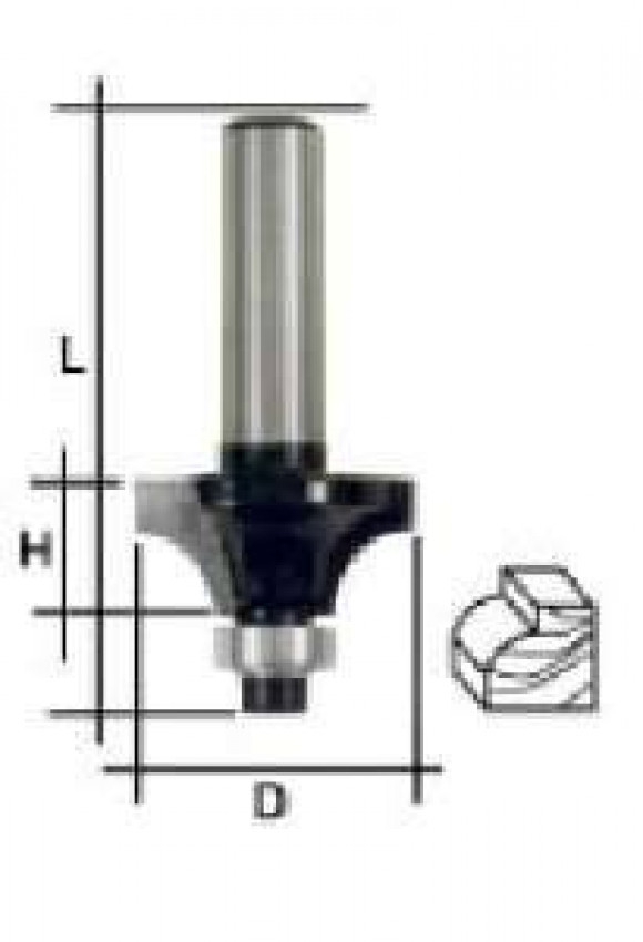Фреза кромкова з нижнім підшипником, DxHxL=25x11x51мм FIT-36671